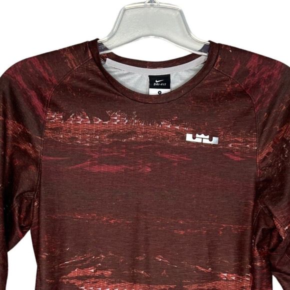 Nike LeBron James Shirt Mens Small Burgundy Ultimate Elite Dri Fit Training Top - Picture 3 of 7